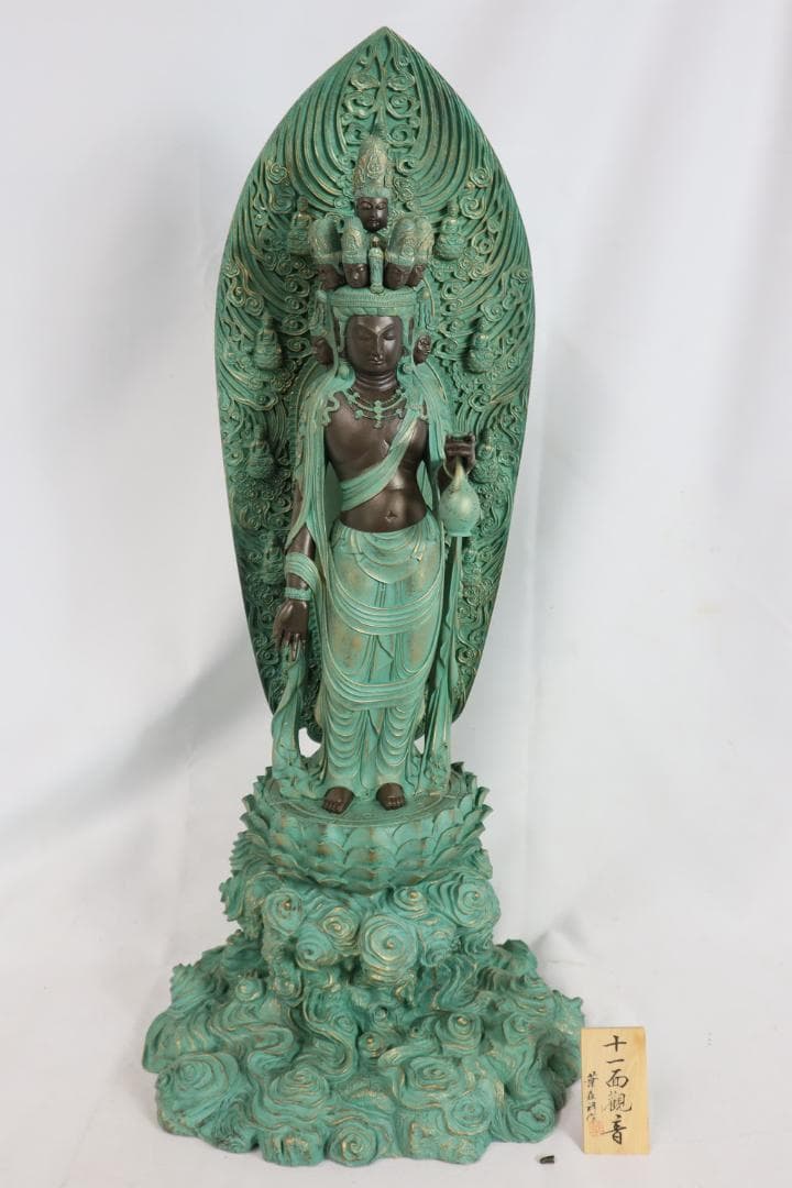 ◇葉森祥 仏教美術 国宝 十一面観音像 置物 仏像　06317