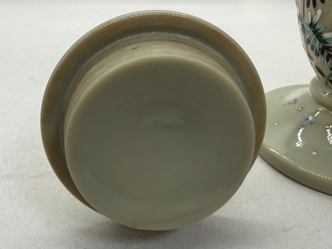 フランス　エナメル彩　花卉紋ガラス瓶　高さ50cm アンティーク送料込み0121