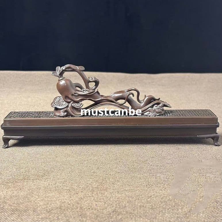 銅製 臥香盒 薫香炉 線香盒 茶道具 香道具 装飾品 工芸品 置物