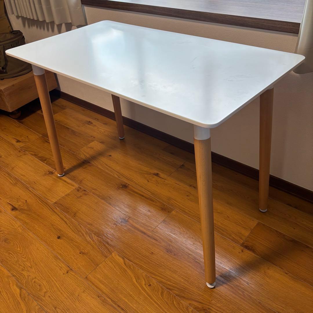 【良品】ダイニングテーブル　2人掛けW110 ホワイト