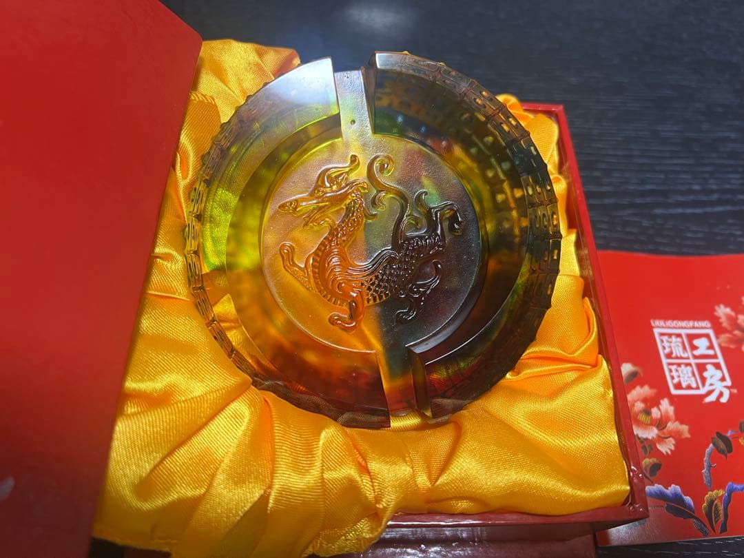 新品未使用 琉璃工房 ドラゴン 龍 置物 オブジェ