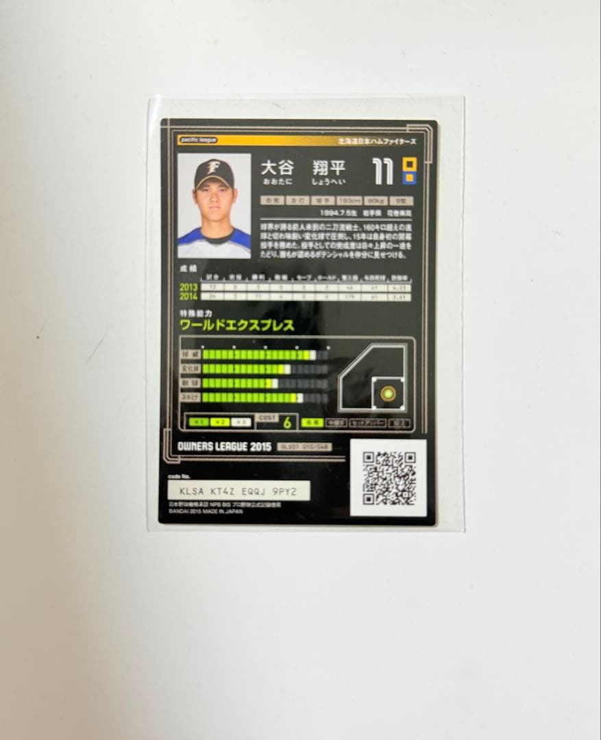 限界価格【大谷翔平2枚セット】オーナーズリーグ2013 2015大谷翔平