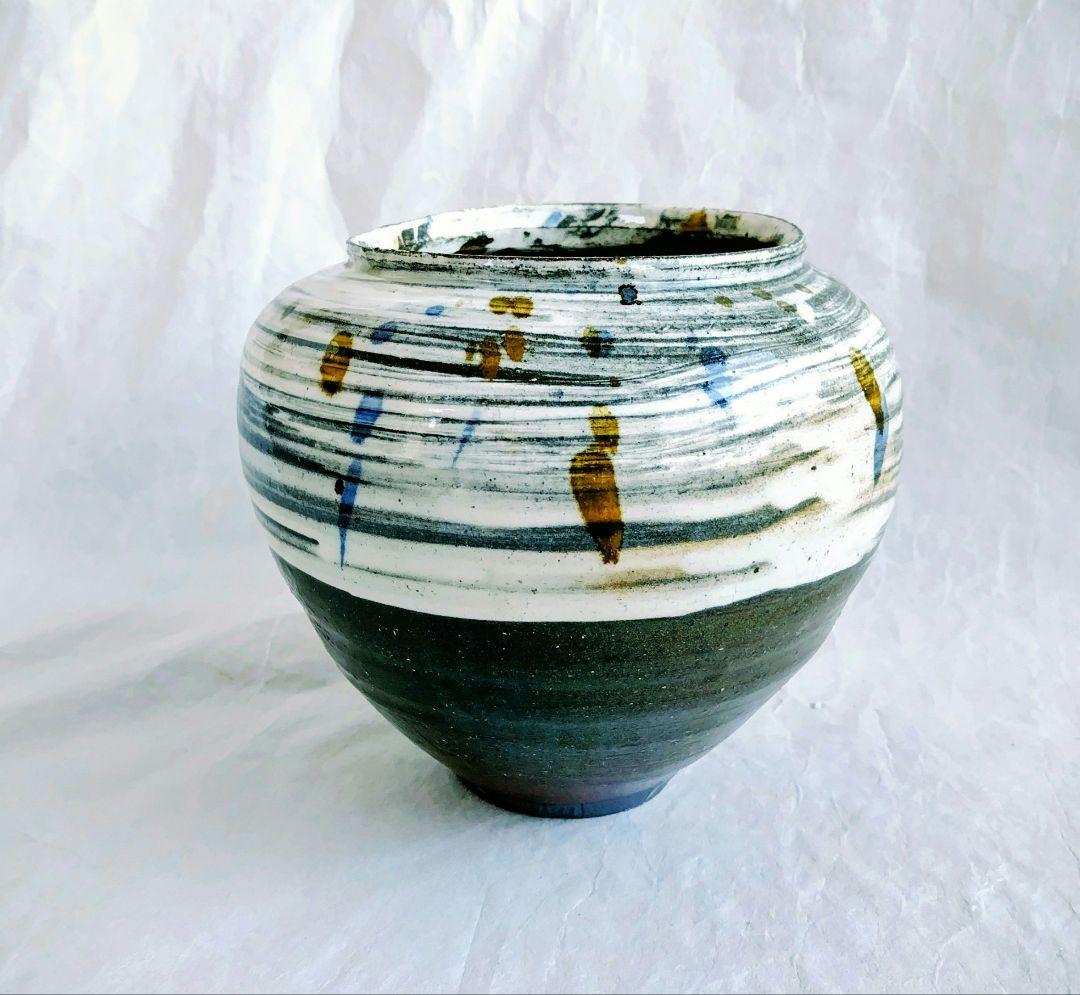 鉄彩化粧壺 (三上亮 作) 未使用 新品同様