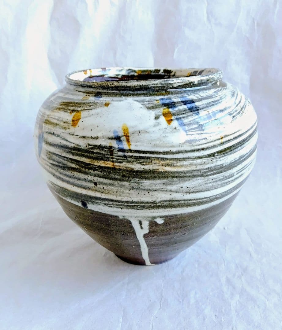 鉄彩化粧壺 (三上亮 作) 未使用 新品同様