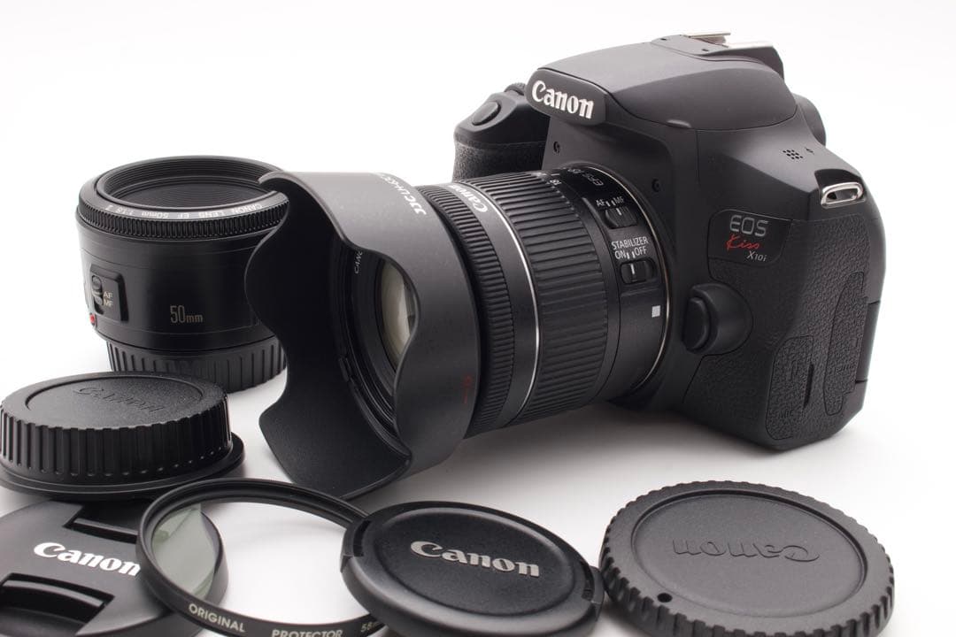 美品❣️Canon EOS Kiss X10i Wレンズ　50mm単焦点付き