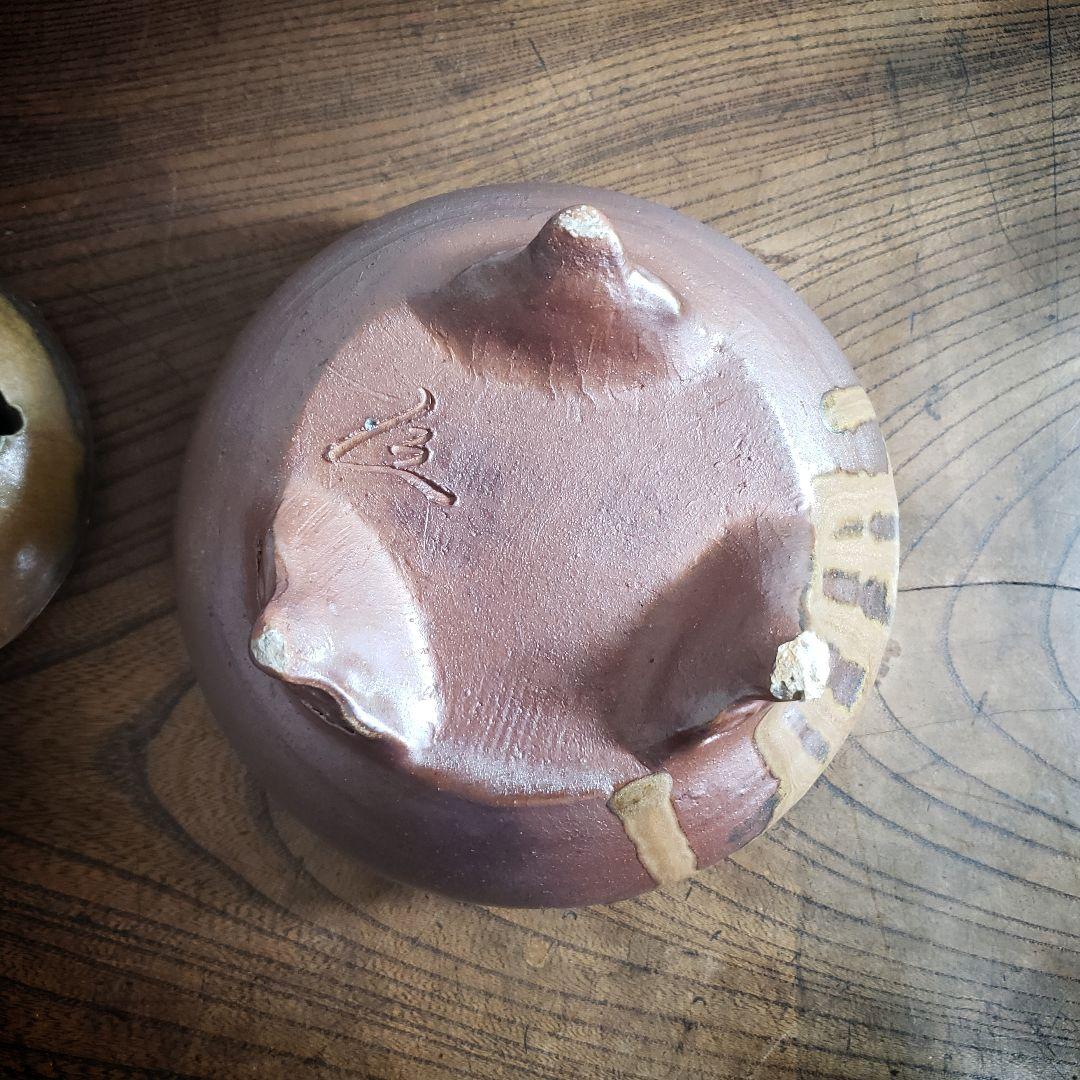 獅子香炉　香炉　備前　陶器　銘あり　訳あり　欠け