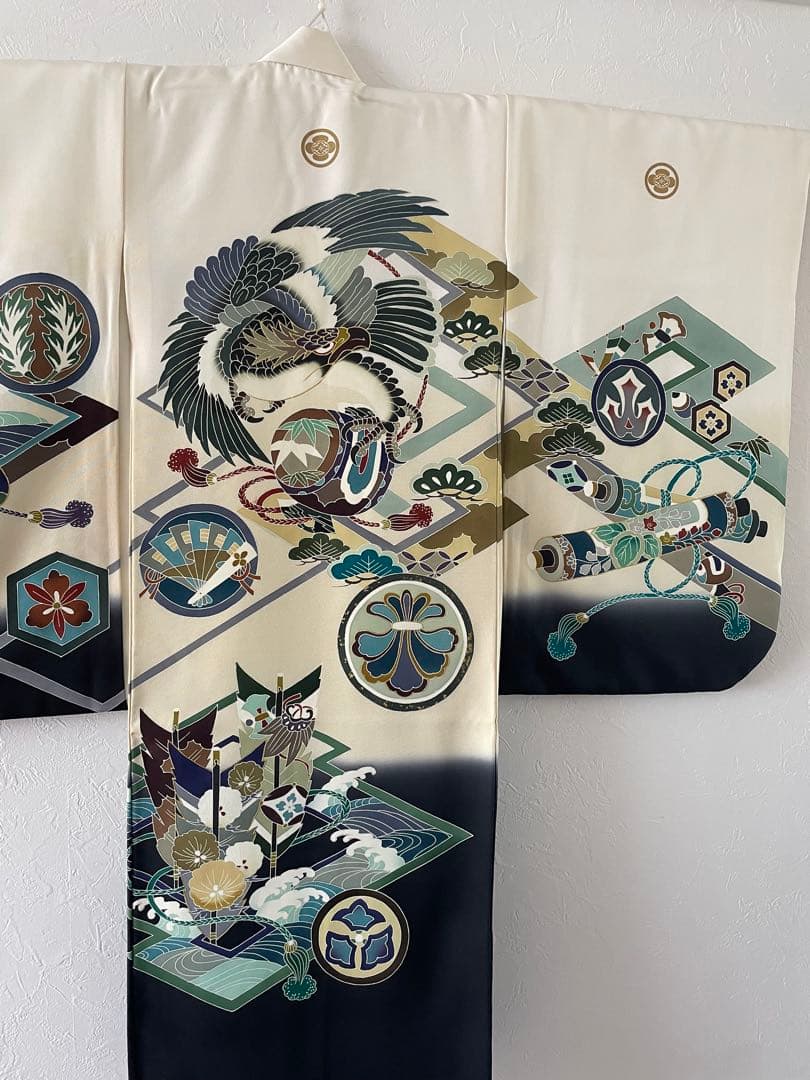 七五三　3歳　正絹　お着物セット　正絹総絞りの被布コーデ