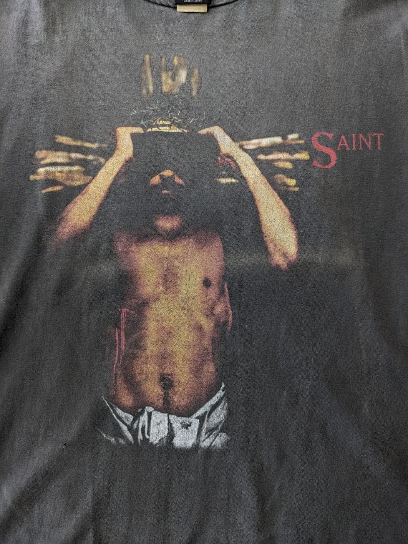 セントマイケル/両面プリントT/ヴィンテージ加工/SIZE XLビッグシルエット