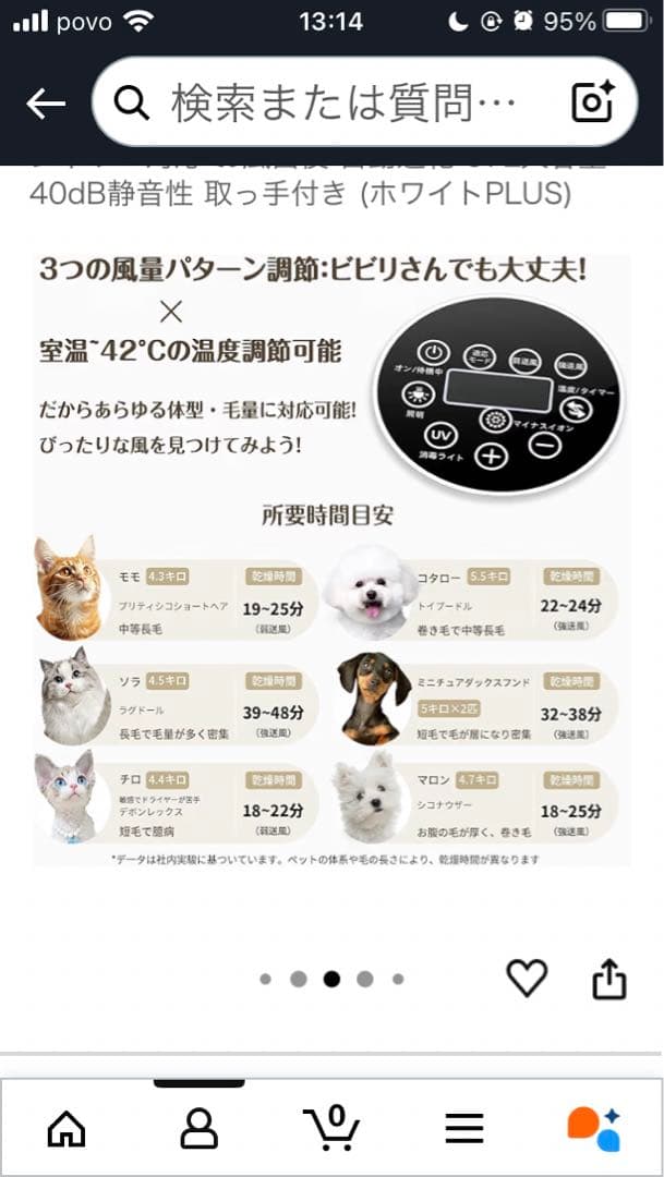 Totoro ball ペット用ドライヤー ホワイト