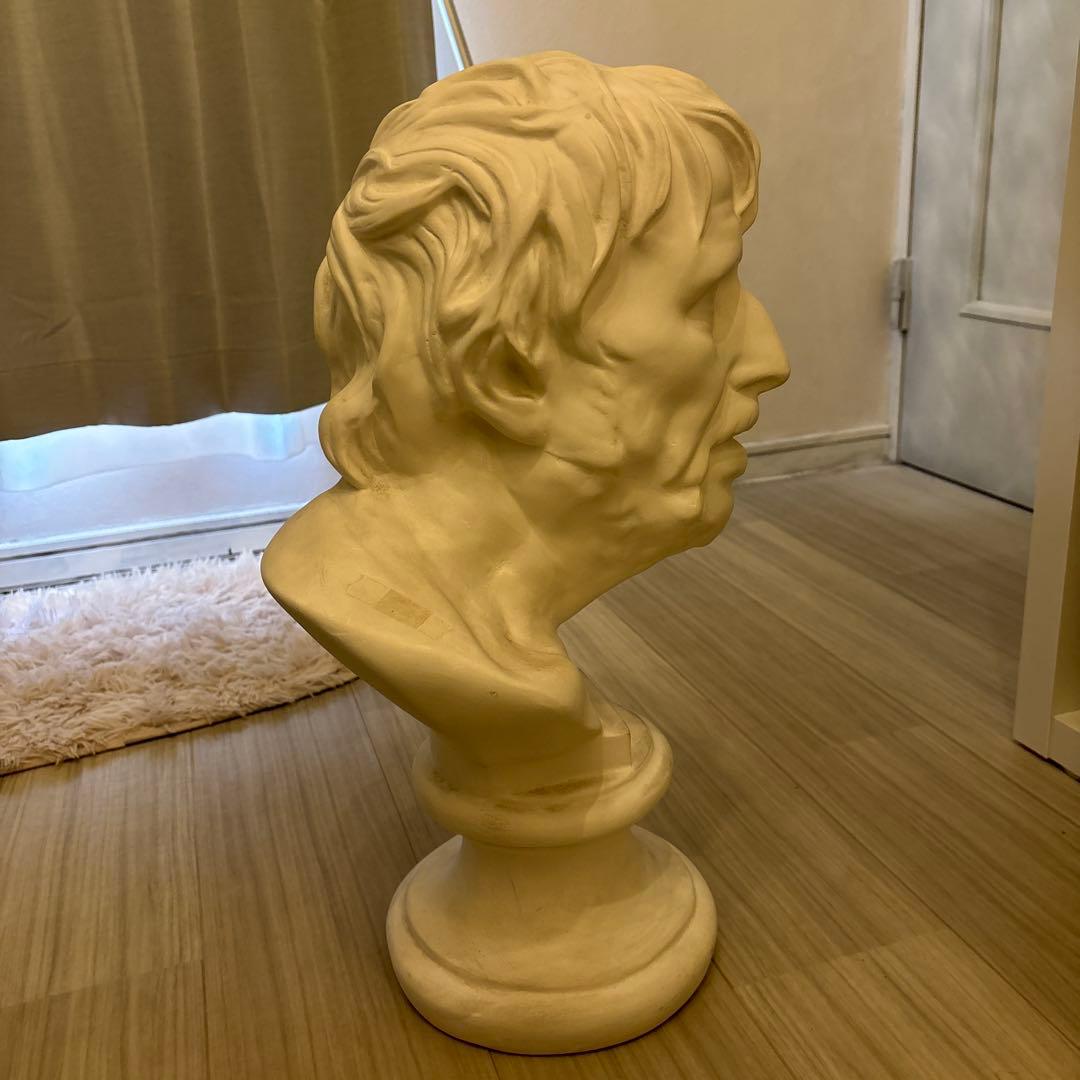 古代ローマセネカ胸像彫刻インテリア用オブジェ置物美術ホワイト ヴィンテージ レア