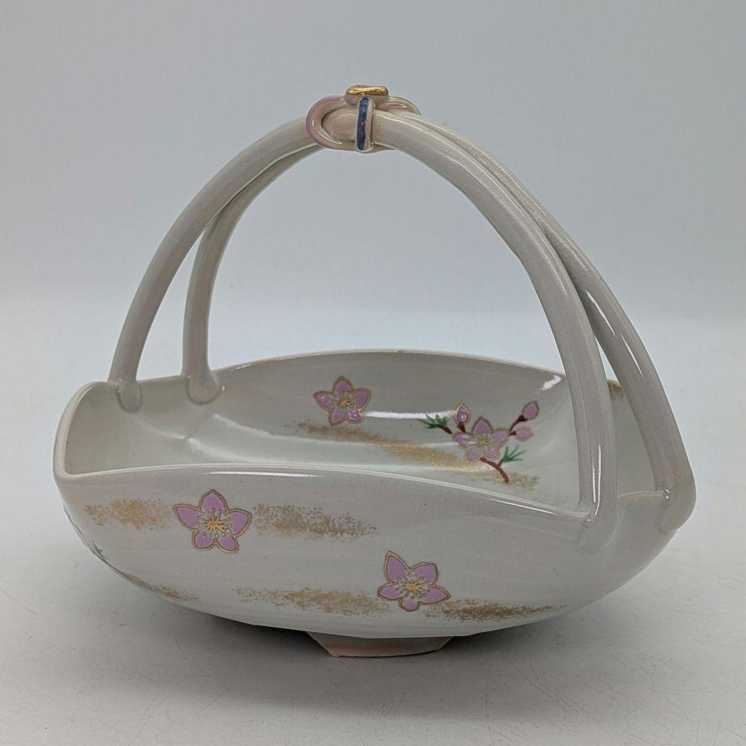 宮本翠浩 京焼 桃の絵手鉢 共箱合布 清水焼 食器 菓子器 菓子鉢 菓子皿 在銘