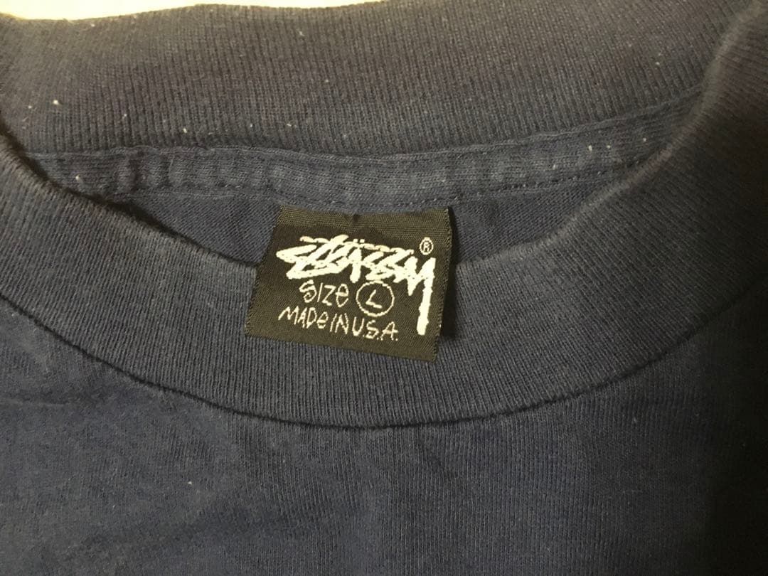 old Stussy ハーレーTシャツ L ネイビー