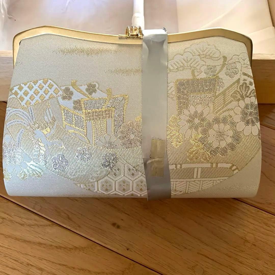 佐賀錦　草履とバッグのセット　和装　アイボリー系