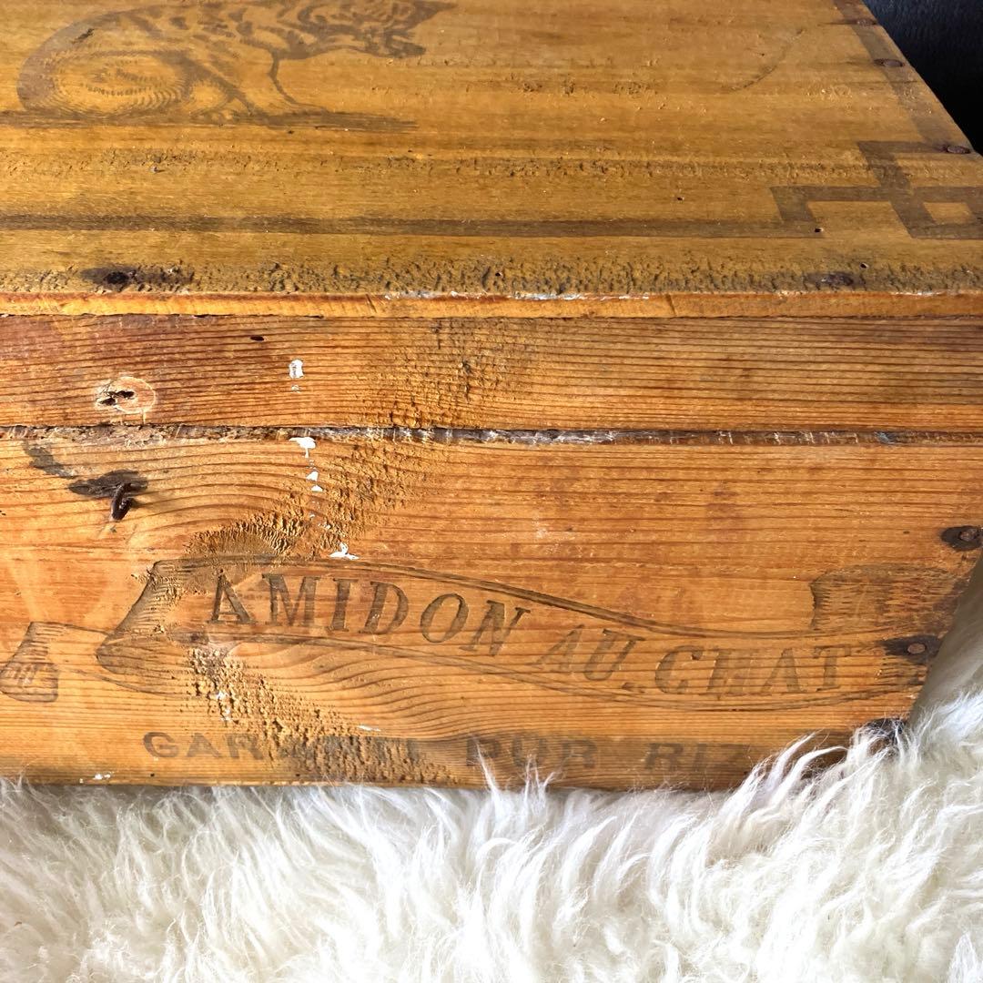 フランスアンティーク猫の木箱　フランスアンティーク猫の箱