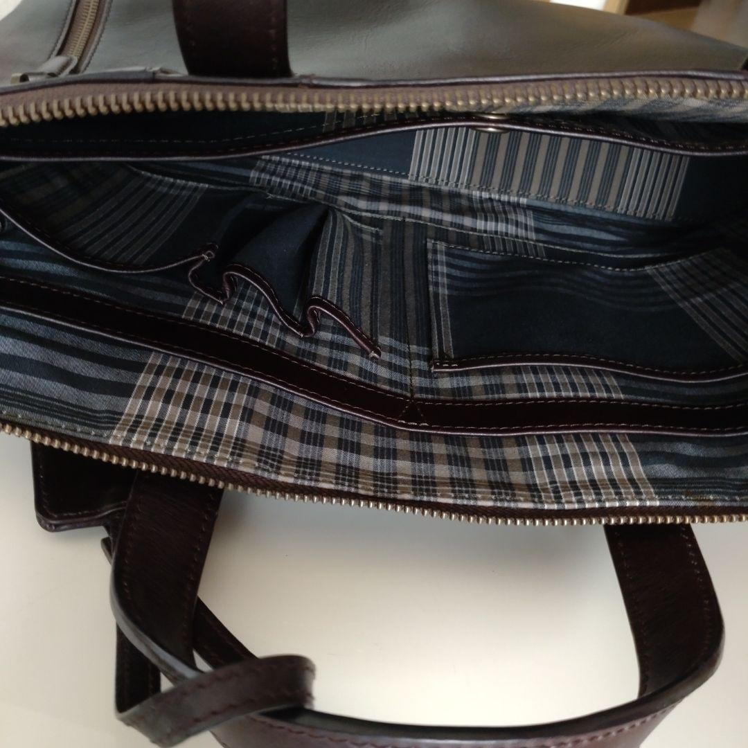 MOTHERHOUSEダークブラウン レザー ビジネスバッグ