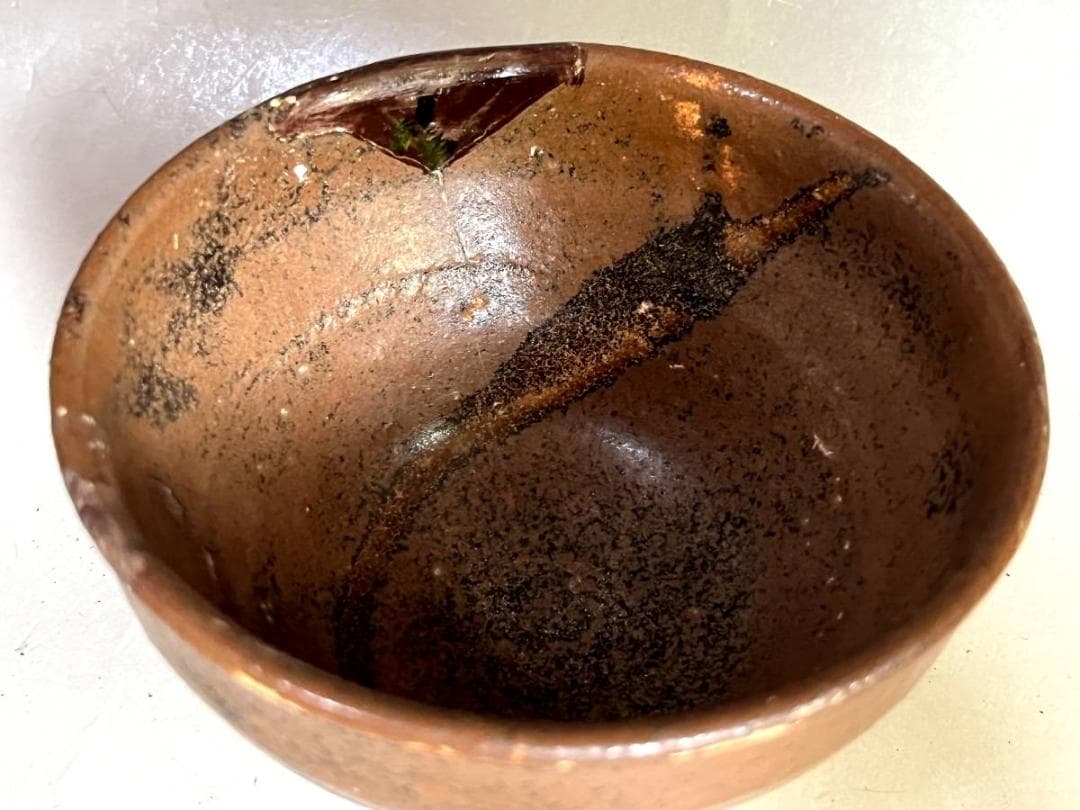 茶碗■茶釉 古い天目茶碗 直し有 お茶道具 古美術 時代物 骨董品■