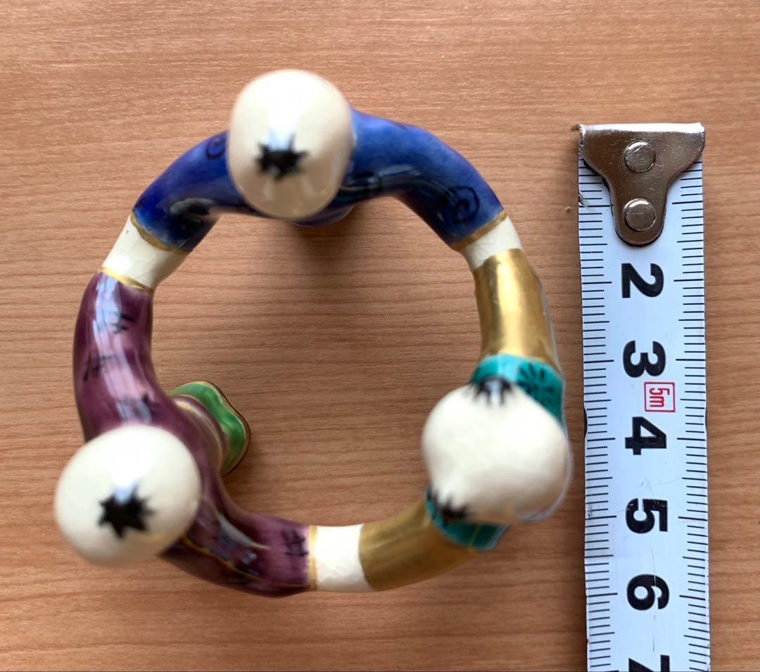 【美品】　炉用　柄杓　蓋置　　　　　　　三ッ人形（木箱付き）