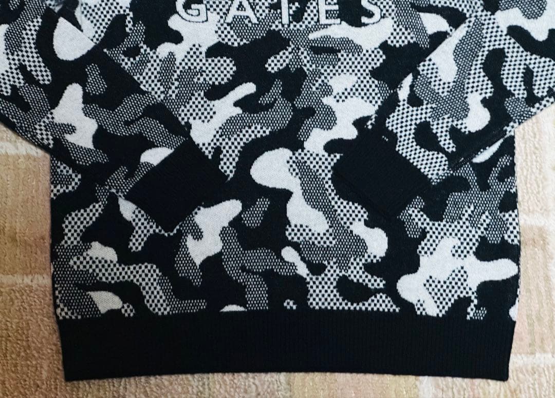 【極美品】PEARLY GATES 迷彩柄ジャガードニット サイズ1 秋冬ゴルフ