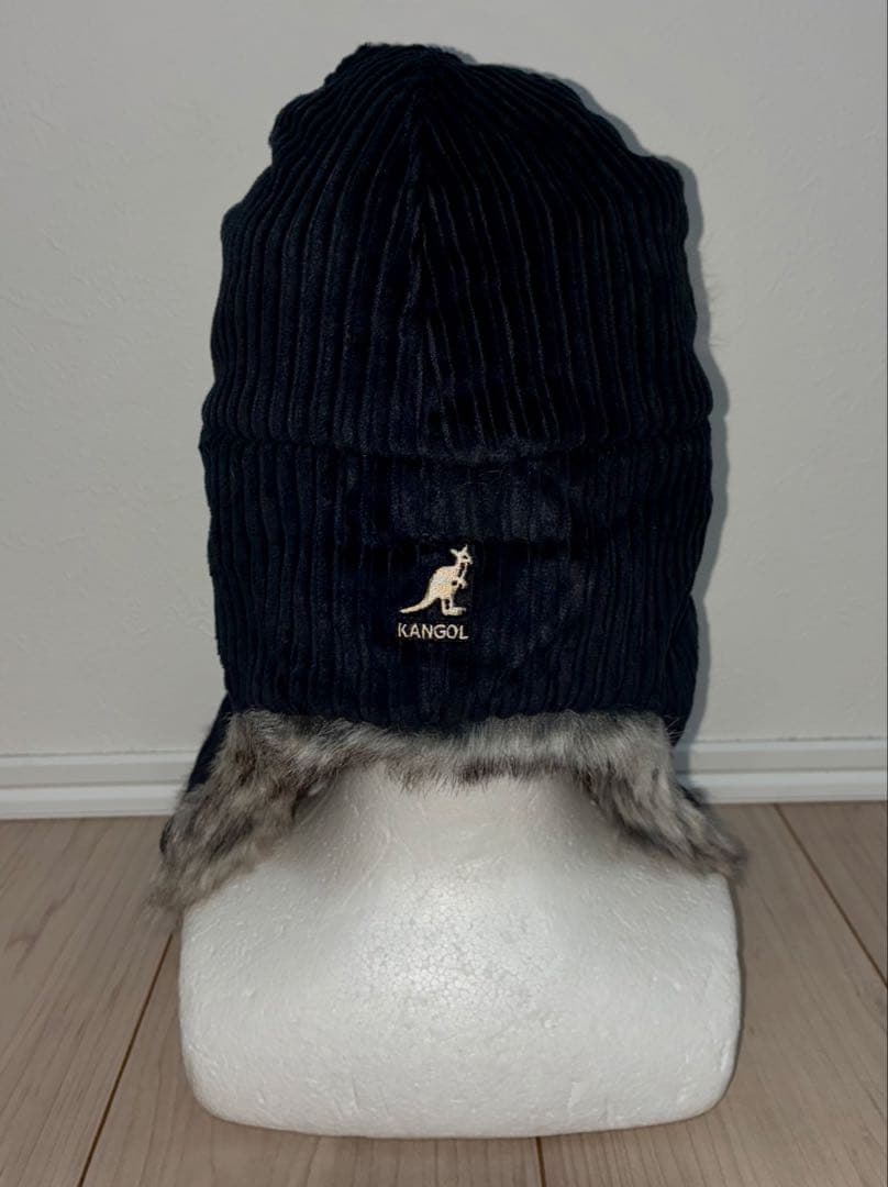M 新品 KANGOL トラッパーキャップ ロシア帽 ファー ブラック グレー