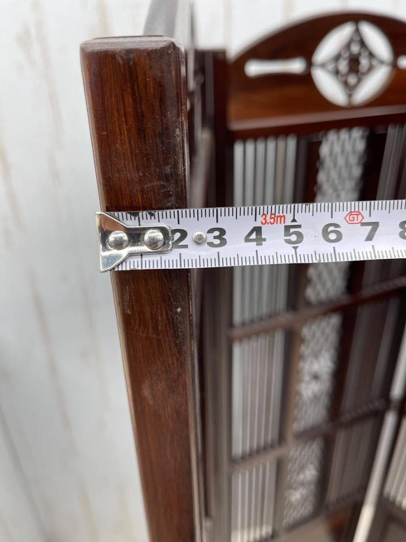 衝立 高さ143cm 折りたたみ式 4枚 和家具 パーテーション 唐木家具