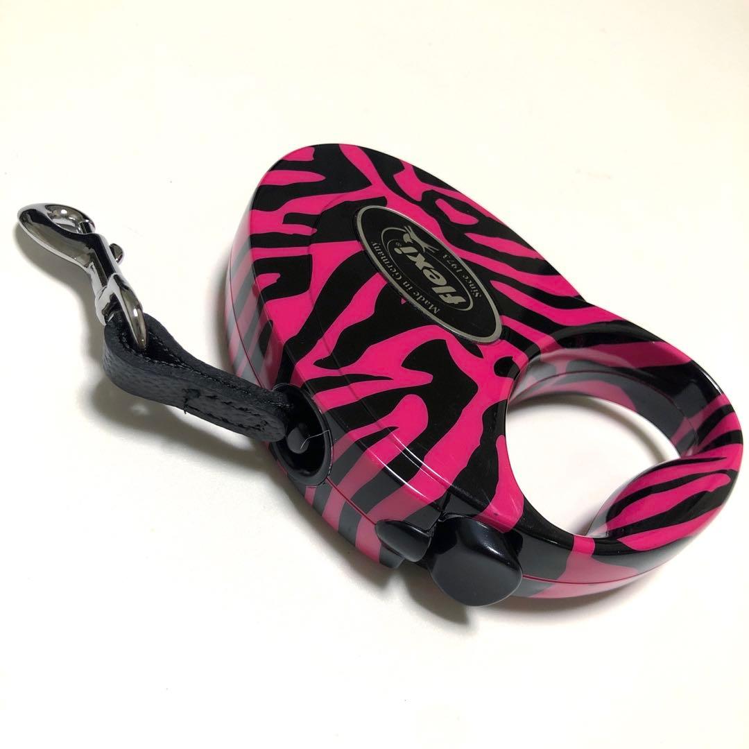 希少 flexi フレキシリード 3mリード ゼブラ柄 犬 ペット ピンク S