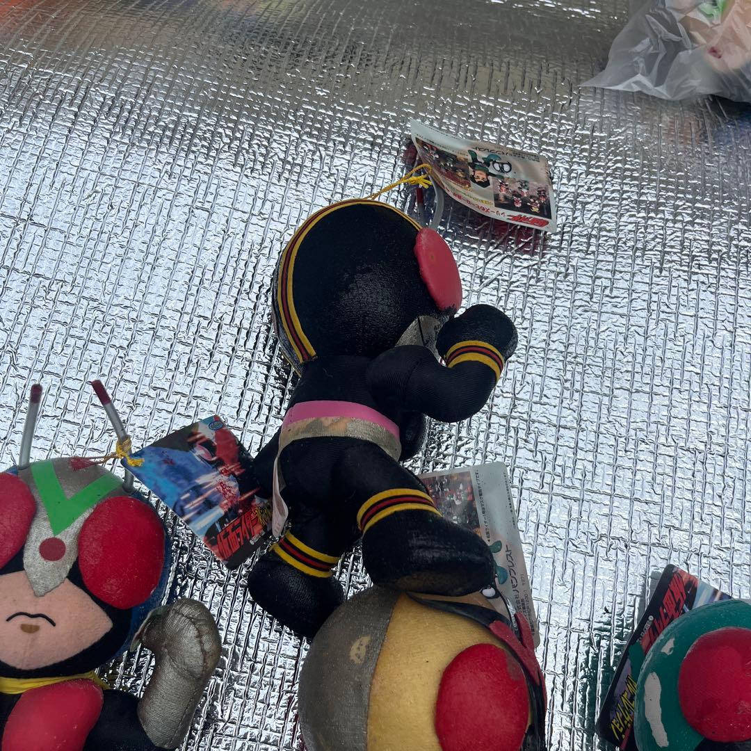 ジャンク品　レトロ　当時物　仮面ライダー ぬいぐるみ 5体セット
