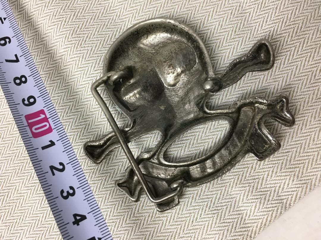 オアグローリー ヴィンテージ スカル メタル ベルト バックル