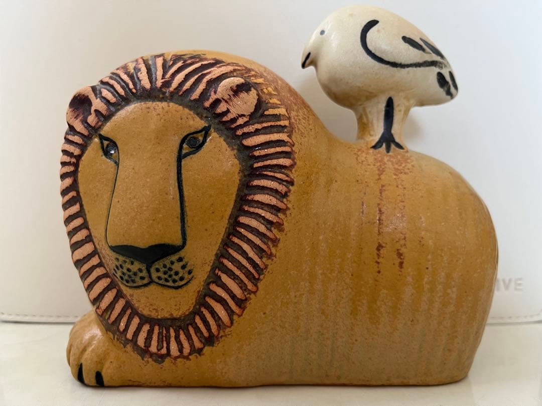 リサラーソン　ライオンと小鳥　置物