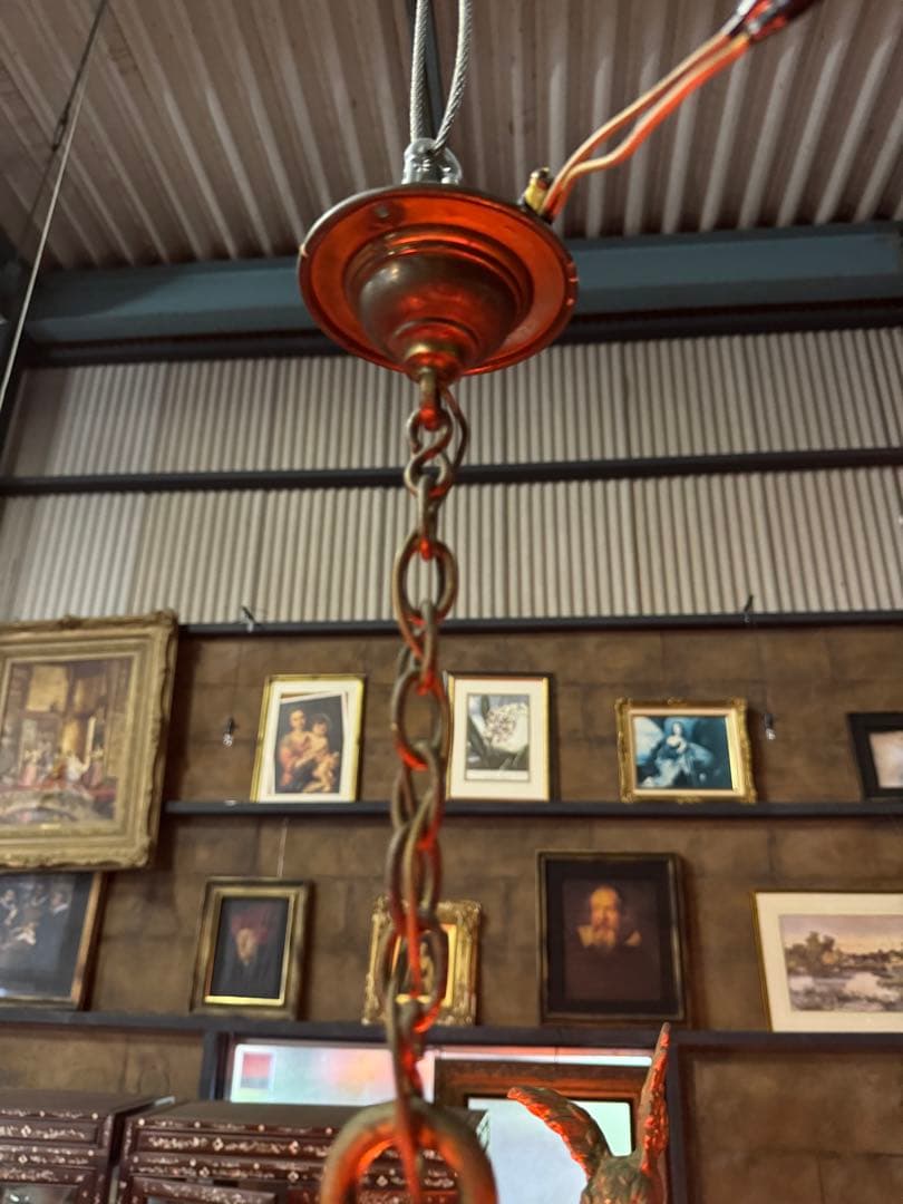 フランス製 アールヌーボー 3灯吊り下げ照明｜アンティーク｜1900年初頭