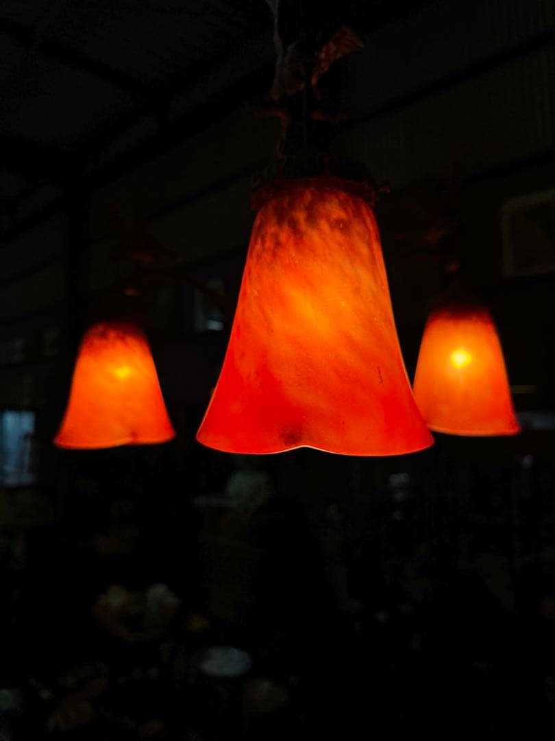 フランス製 アールヌーボー 3灯吊り下げ照明｜アンティーク｜1900年初頭