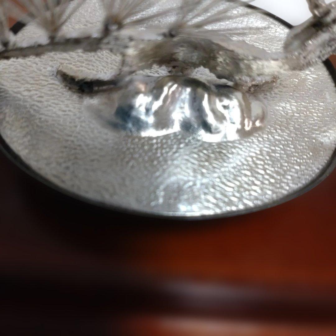 純銀製 光則作 盆栽 2号「松」ガラスケース・紙箱付き