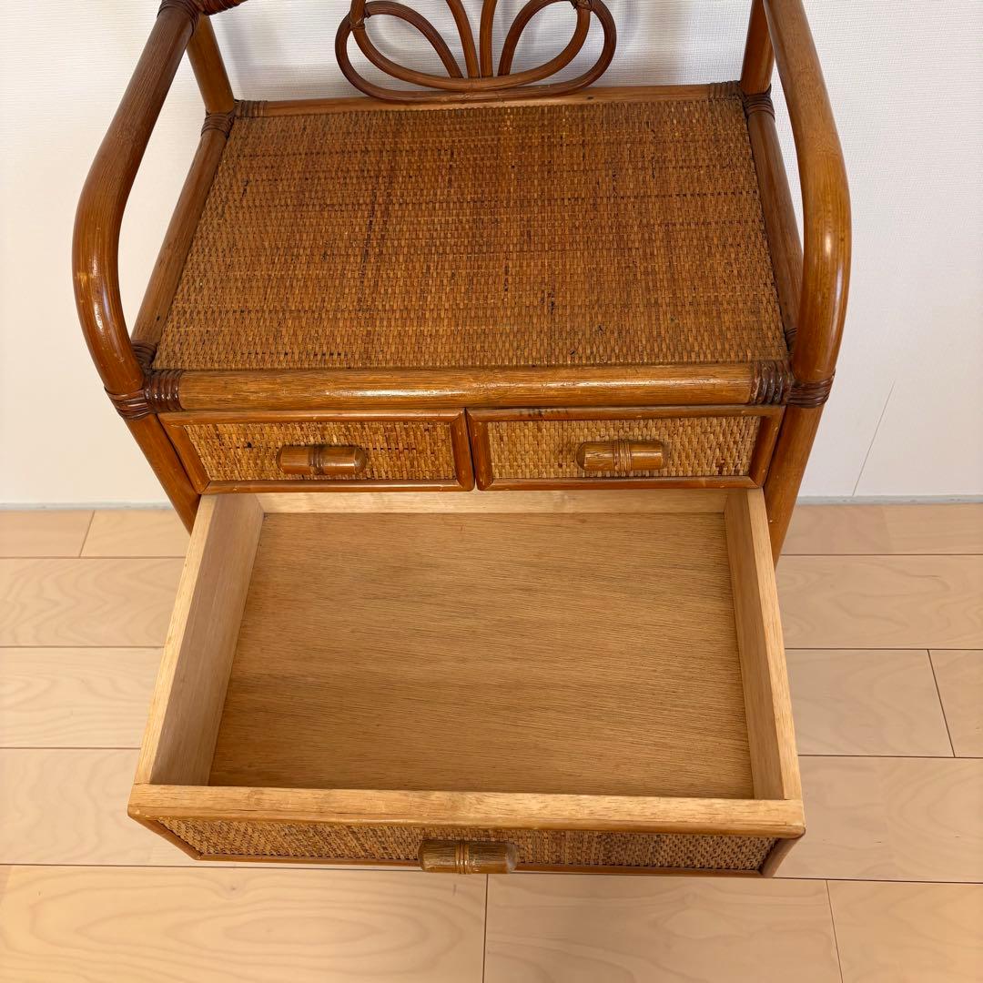 ラタン 籐 5段チェスト ヴィンテージ　① 送料込み