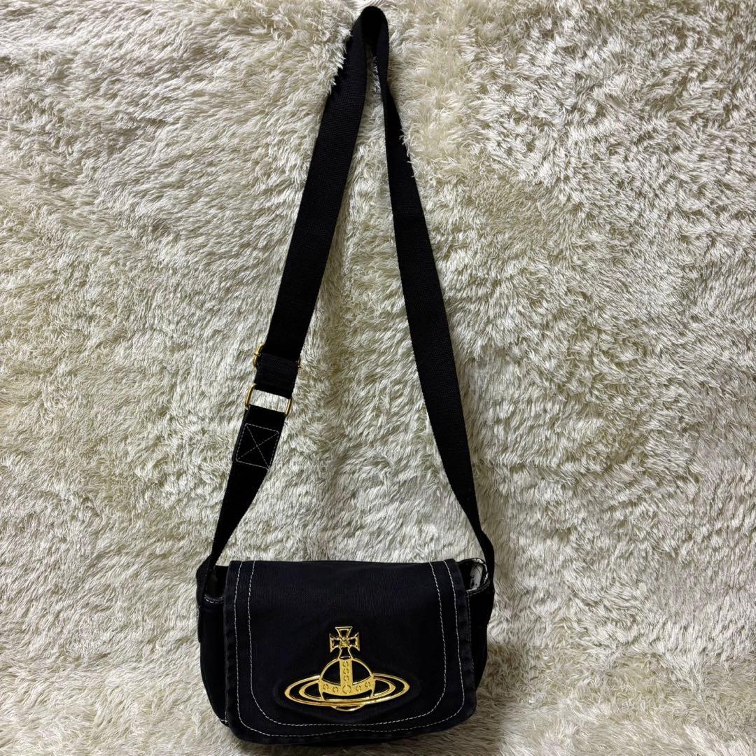 【美品】ヴィヴィアンウエストウッド ショルダーバッグ エッジウェア オーブ 黒