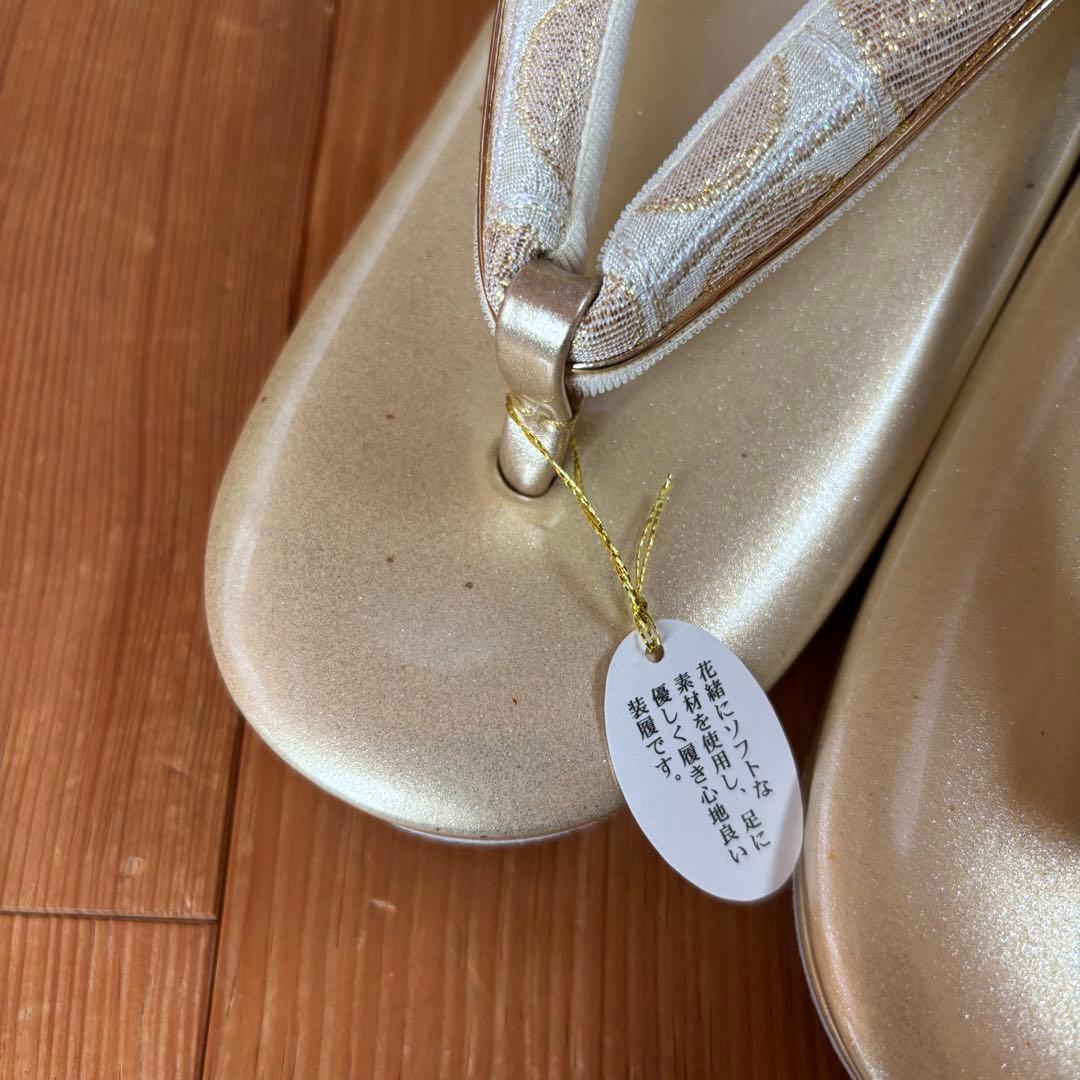 世美庵 和装 振袖用 バッグ・草履セット ゴールドカラー 日本製