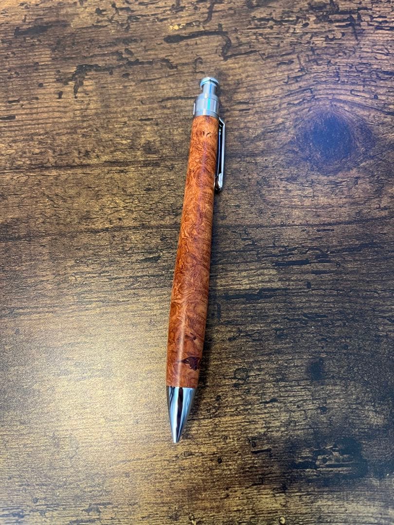 工房楔　花梨　こぶ杢　シャーペン　ペンシル楔　杢軸ペン　木軸