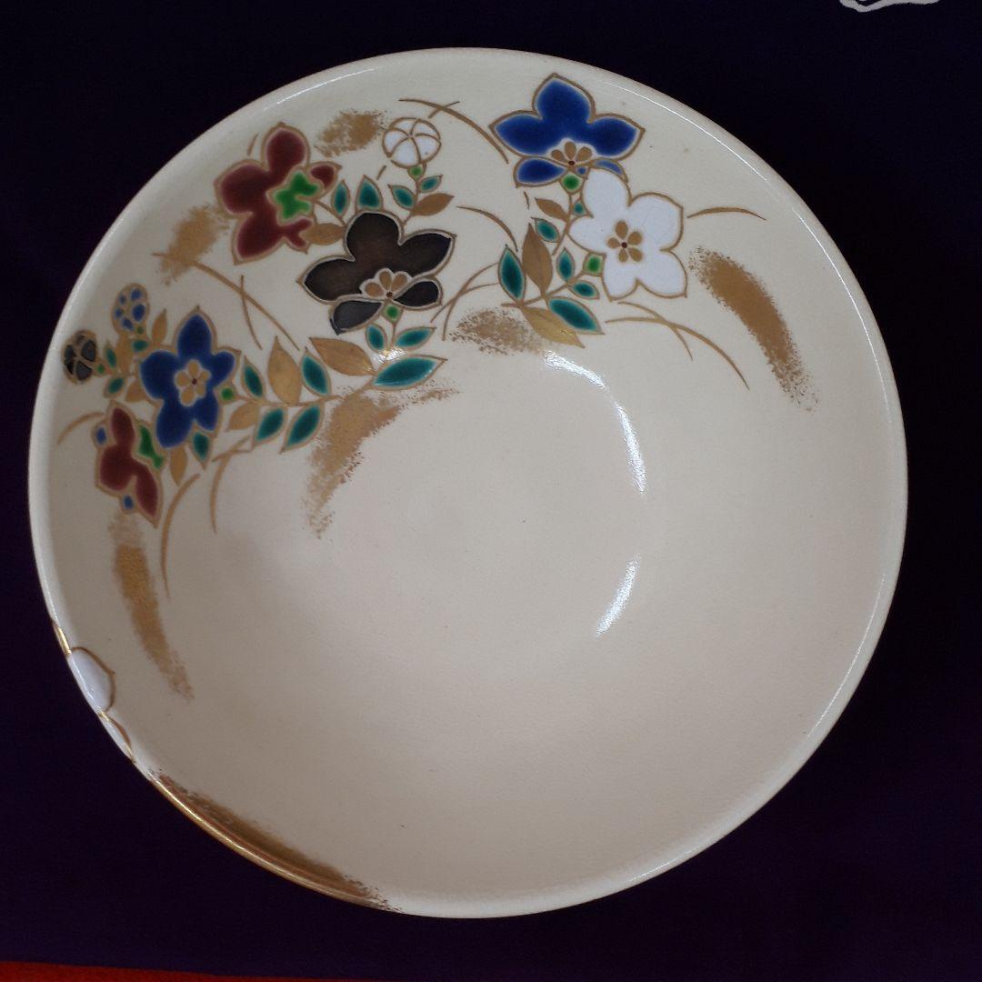 茶道具　仁清写桔梗絵茶碗　御室窯