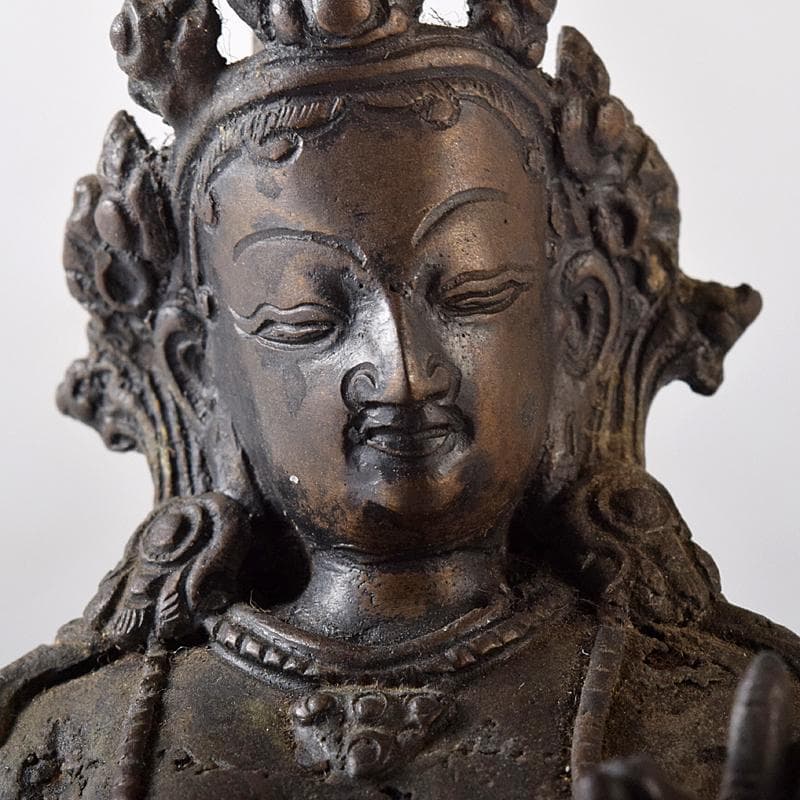 仏教美術　古銅　チベット仏　仏像　置物　M　R8376
