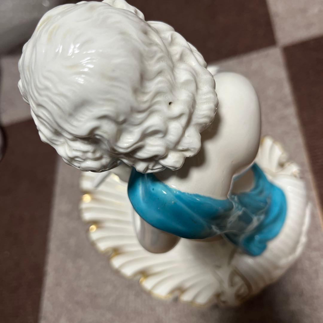 ミントン アンティーク エンジェル フィギュリン 貝殻型皿付き