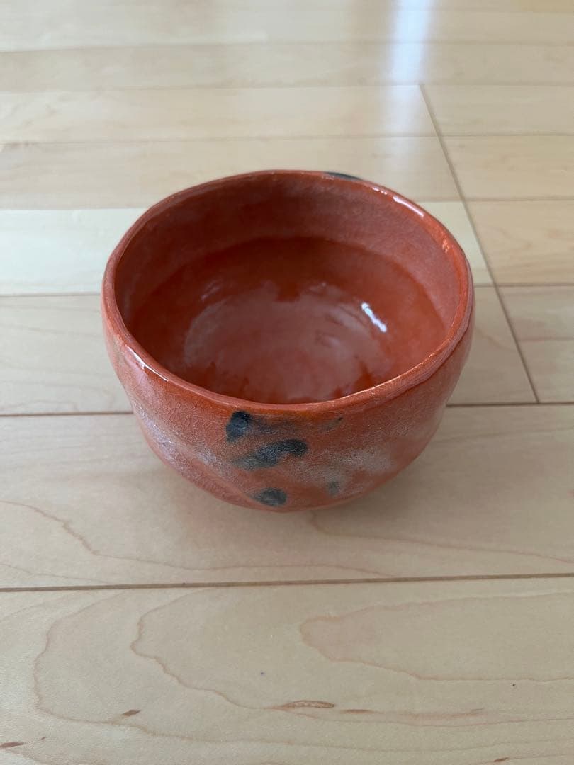 佐々木松楽　赤楽茶碗 前大徳 高橋悦道書付 共箱