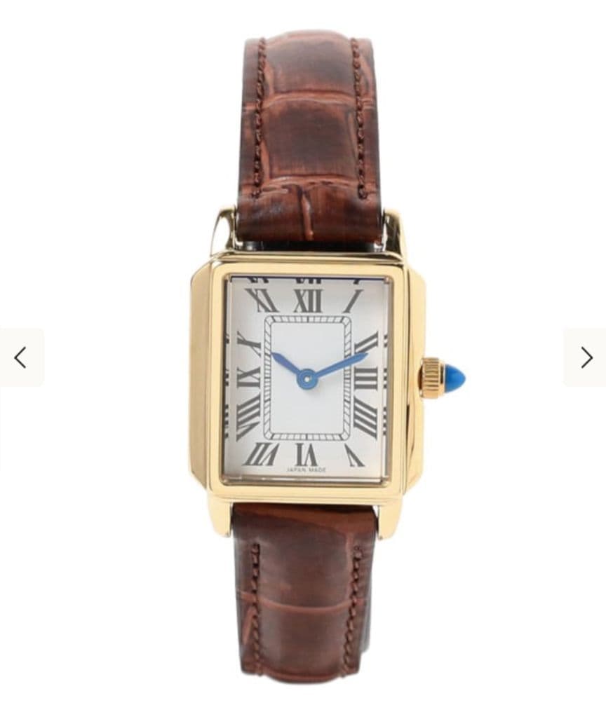 Demi-Luxe BEAMS スクエア型押レザー 腕時計Ⅰ