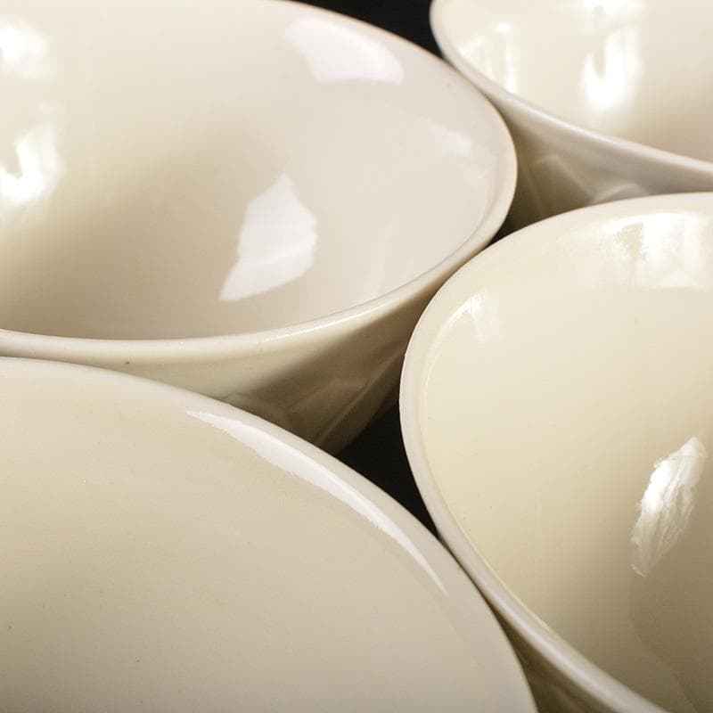 中国　徳化窯白磁　蓮弁刻　煎茶碗　盃　五客　M　8795E