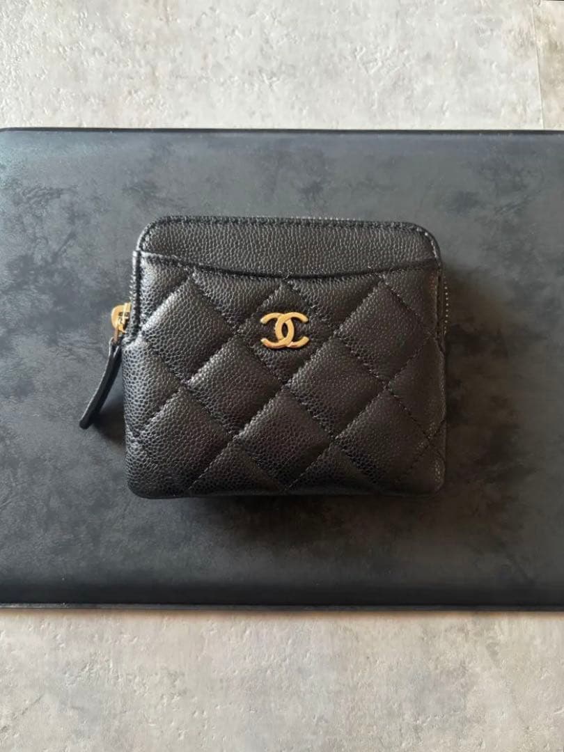 【アンキママ】CHANEL カードケース　キャビアスキン ブラック 正規品