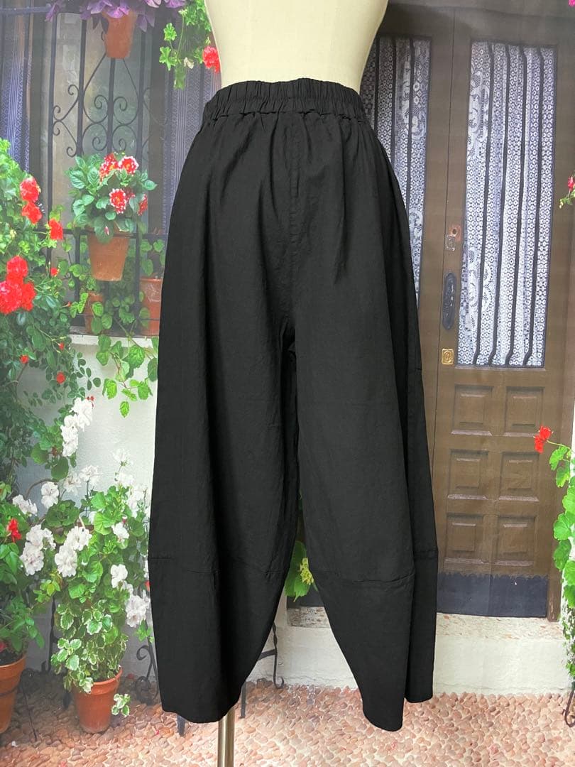 ロータス976新品TRUBE綿ストレッチコクーンパンツ(BK)