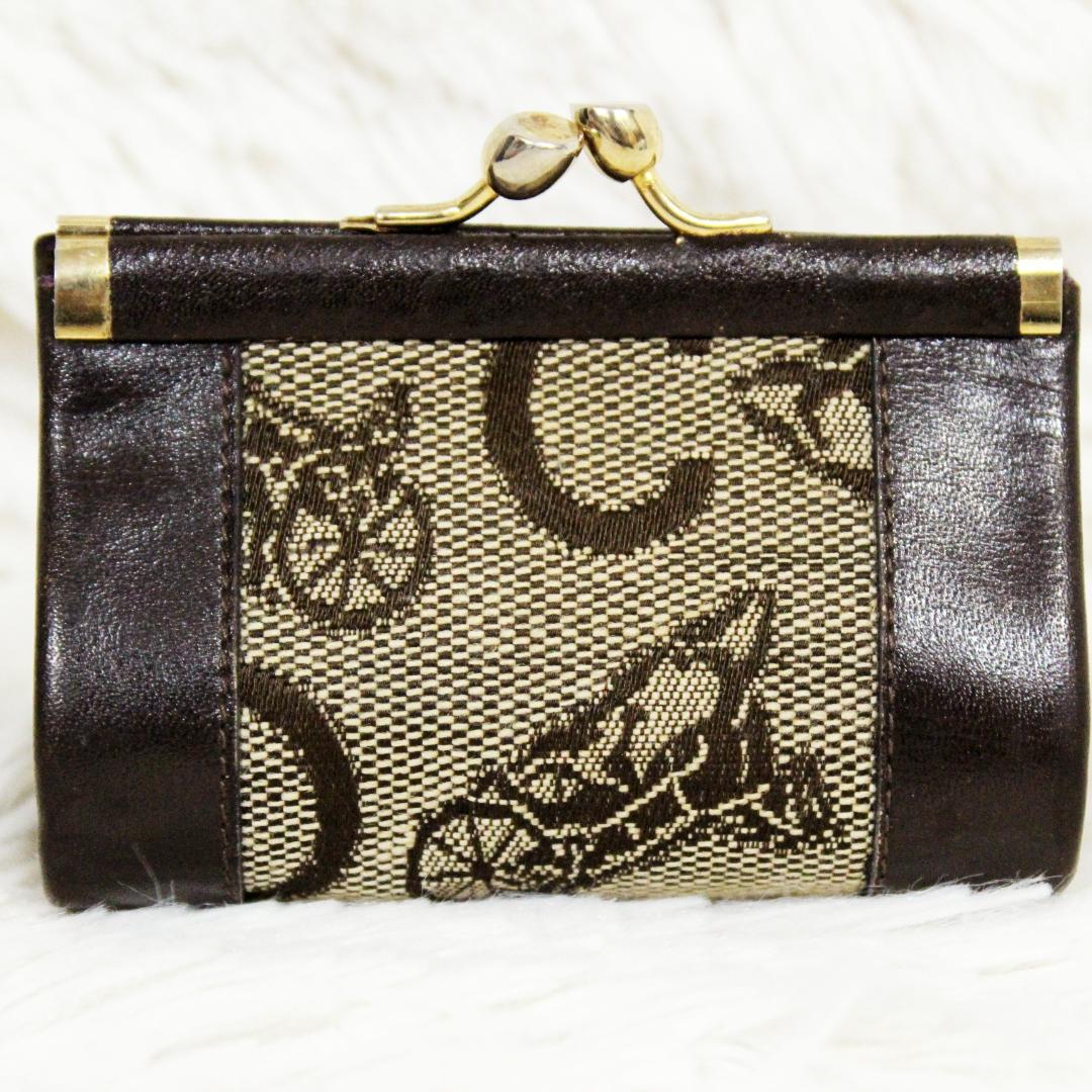 激レア 極美品 セリーヌ ケース がま口 Cサルキー 馬車柄 ブラウン