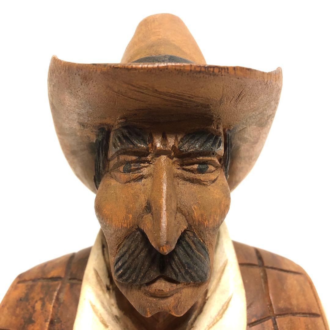 ■ビンテージ ディスプレイ■ウエスタン ガンマン■木彫り■アメリカ製■
