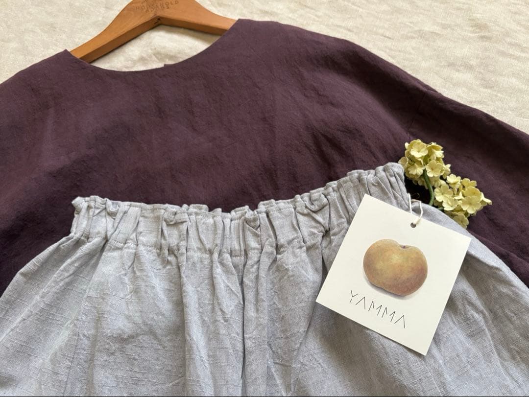 ꕤ極美品ꕤYAMMA ヤンマ産業　会津木綿キュロット③ロングロング丈 白灰