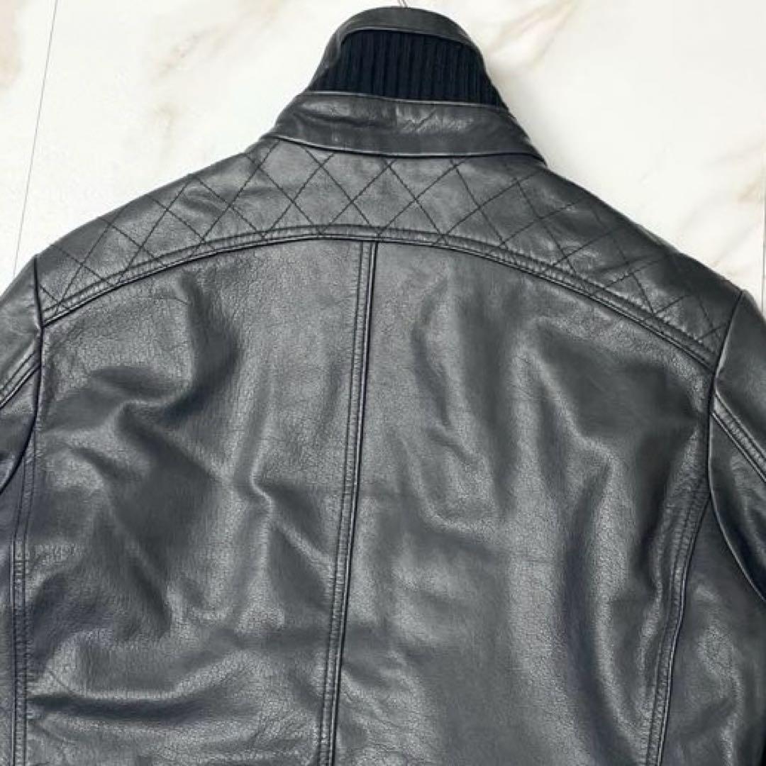 【美品】ユナイテッドアローズ レザージャケット A-2 キルティング 黒 M