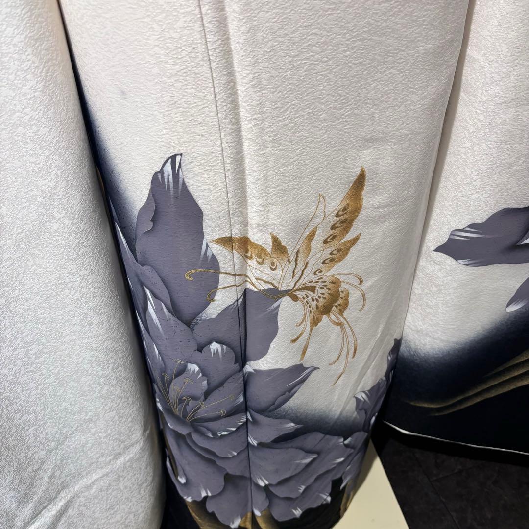 美品　白地　大柄　染分け　金彩　逸品　振袖　フルセット 振り袖