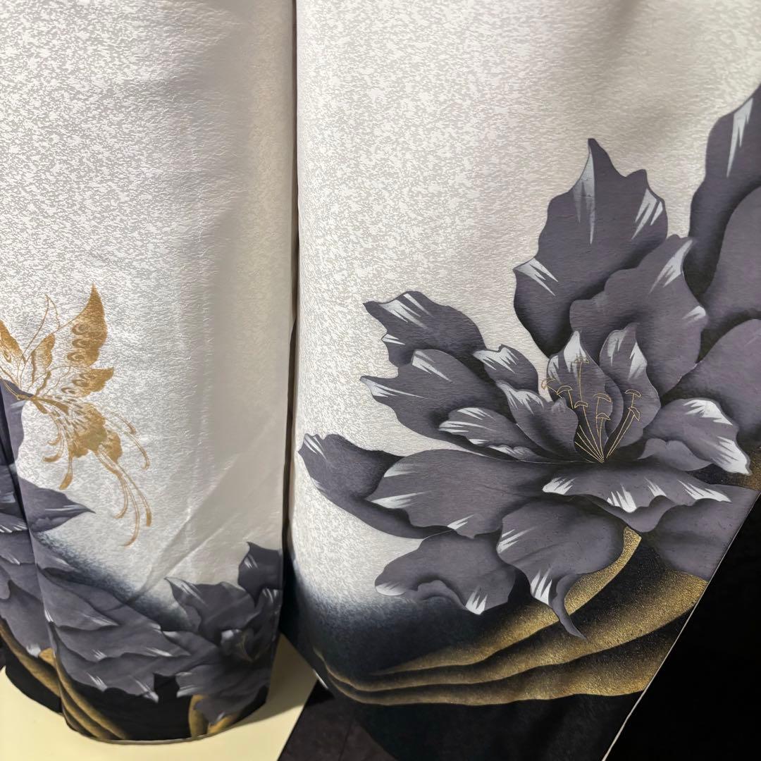 美品　白地　大柄　染分け　金彩　逸品　振袖　フルセット 振り袖