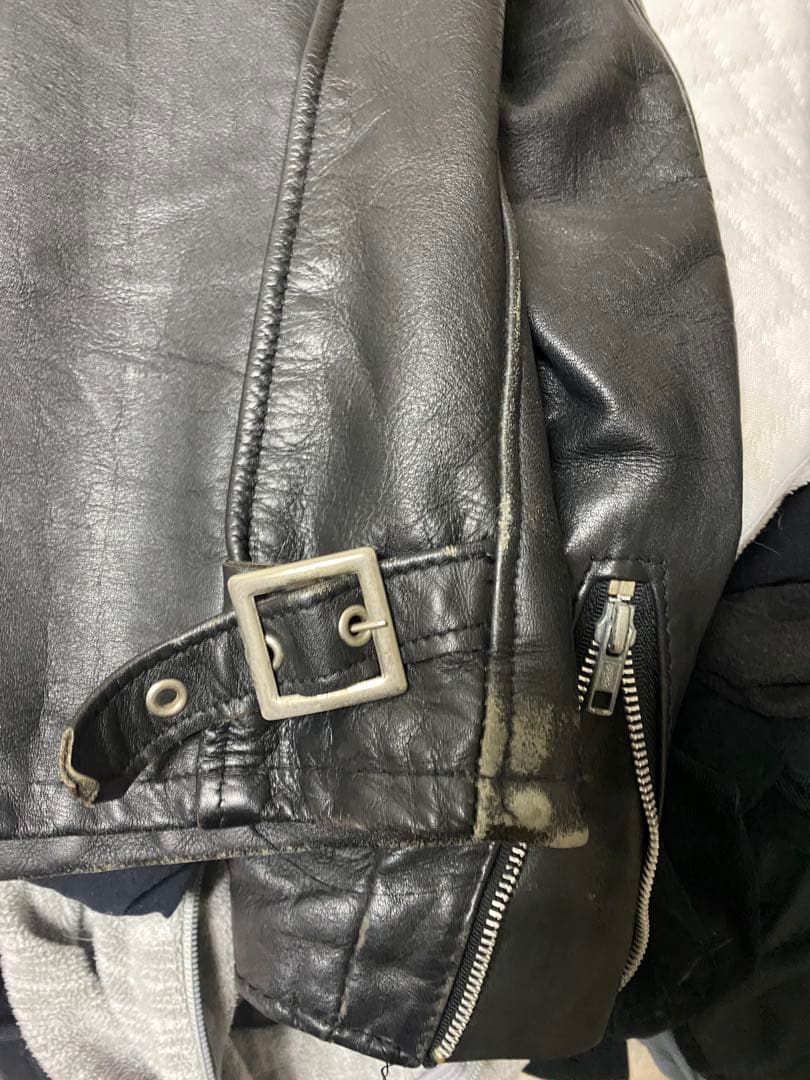 値下げ★Schott ブラックレザーシングルライダースジャケット